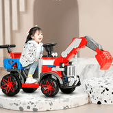 Kids ride-on toy excavator for playtime, designed for fun and realistic digging action